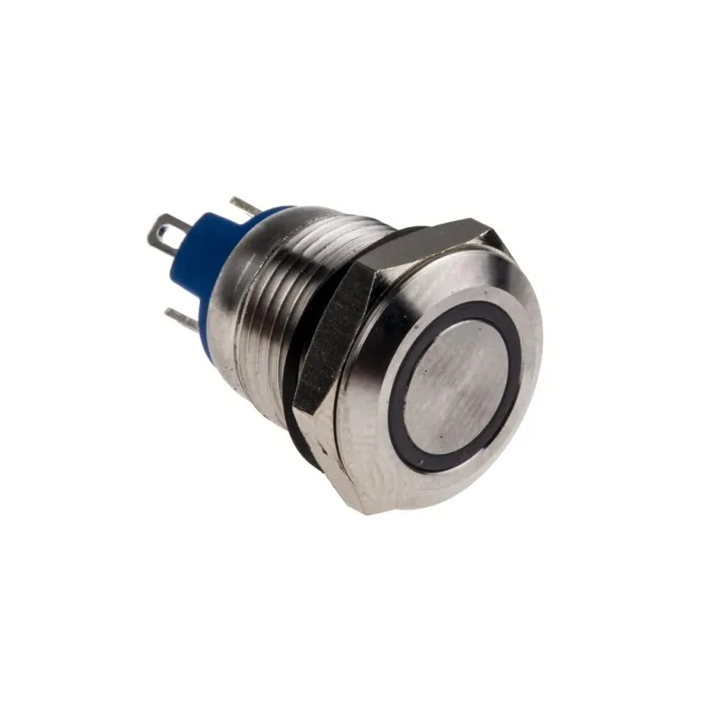 RS PRO Illuminated Momentary Push Button Switch Panel Mount 12 mm Cutout SPST Red LED IP65 IP67 36 V dc 111-6530