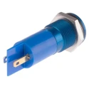 RS PRO Blue Panel Mount Indicator 12V DC 20mA Solder Lug Termination Flush Bezel IP67 111-6565