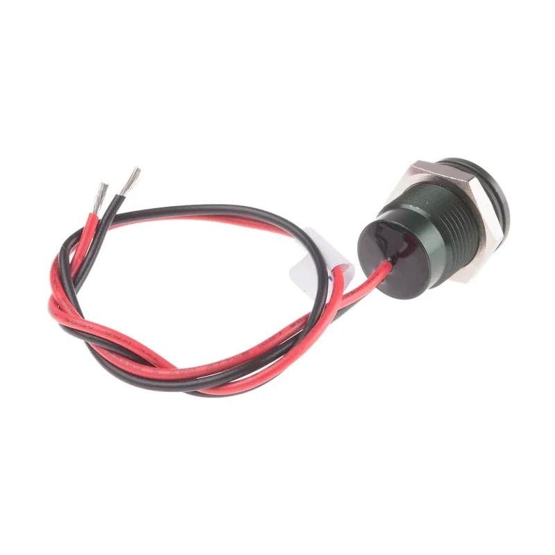 RS PRO Green Panel Mount Indicator 24V DC 20mA Lead Wire Termination IP67 Flush 111-6575