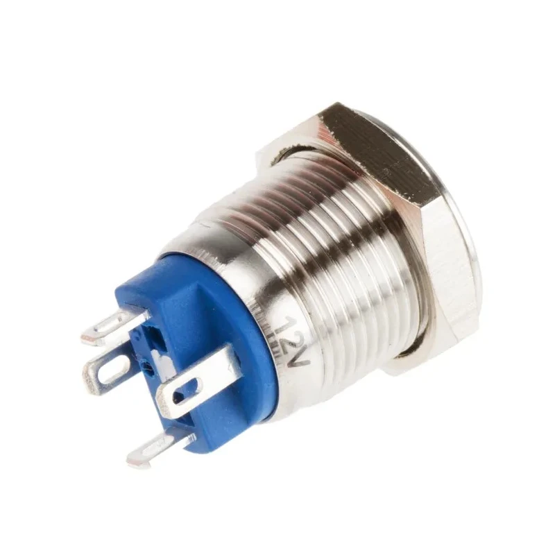 RS PRO Illuminated Push Button Switch Momentary Panel Mount 12 mm Cutout SPST White LED IP65 IP67 36 V dc 111-6532