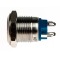 RS Pro Illuminated Push Button Switch Momentary Panel Mount 12 mm Cutout SPST Blue LED IP65 IP67 36V dc 111-6526