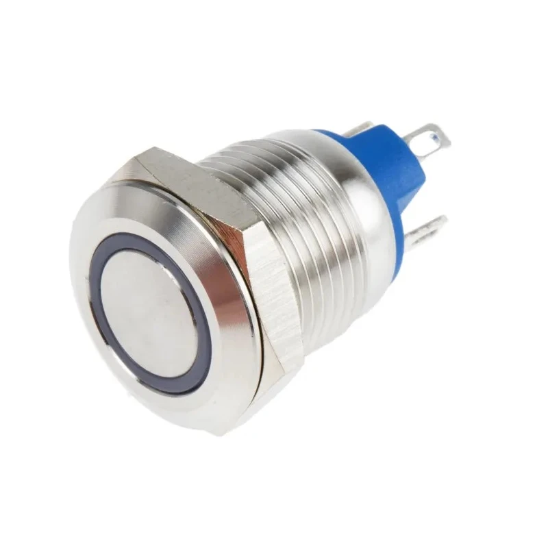 RS PRO Illuminated Push Button Switch Momentary Panel Mount 12 mm Cutout SPST White LED IP65 IP67 36 V dc 111-6532