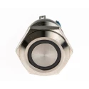 RS Pro Illuminated Push Button Switch Momentary Panel Mount 12 mm Cutout SPST Blue LED IP65 IP67 36V dc 111-6526