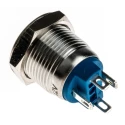 RS Pro Illuminated Push Button Switch Momentary Panel Mount 12 mm Cutout SPST Blue LED IP65 IP67 36V dc 111-6526