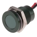 RS PRO Green Flush Panel Mount Indicator 12V DC 20mA Lead Wire Termination IP67 111-6574