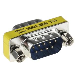 Phoenix Contact D-Sub Adapter 9-Way Male to Male, Straight Orientation, Gold over Nickel Contacts, Chromated Steel 1652651