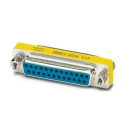 Phoenix Contact 25-Way D-Sub Adapter Female to Female, Gold over Nickel Contacts, Screw Mount VS-25-GC-BU/BU 1652680