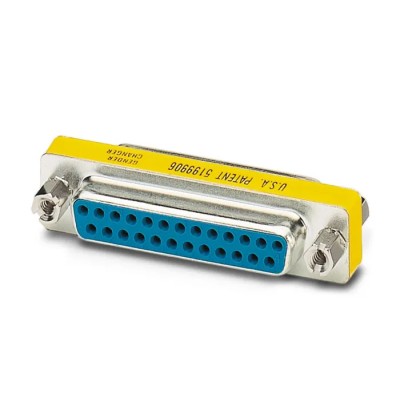 Phoenix Contact 25-Way D-Sub Adapter Female to Female, Gold over Nickel Contacts, Screw Mount VS-25-GC-BU/BU 1652680