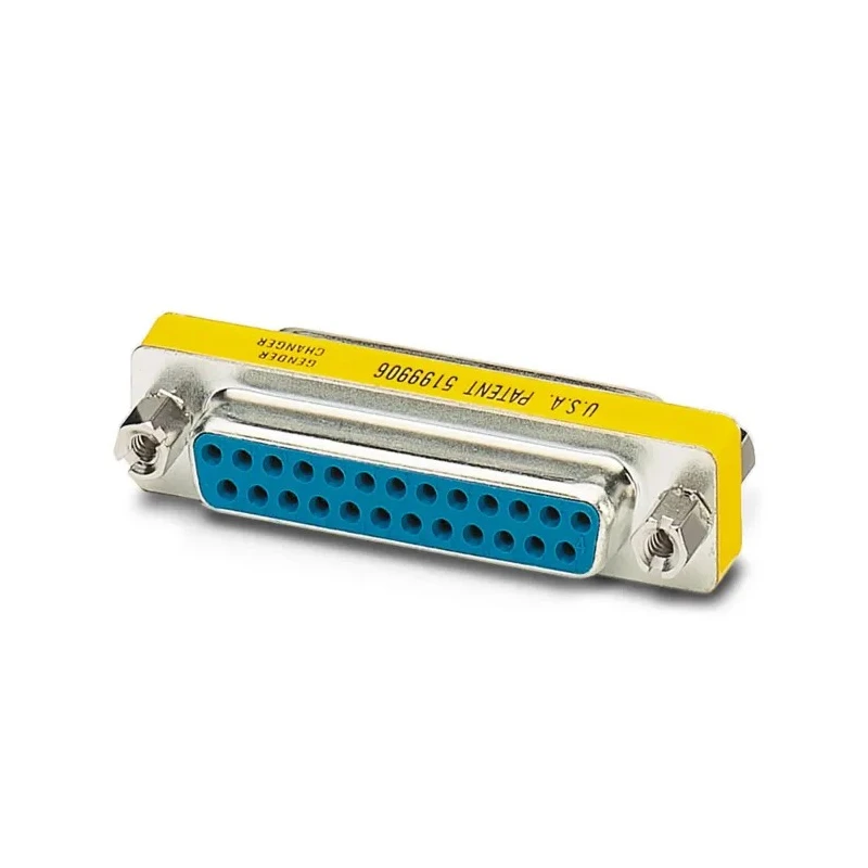 Phoenix Contact 25-Way D-Sub Adapter Female to Female, Gold over Nickel Contacts, Screw Mount VS-25-GC-BU/BU 1652680