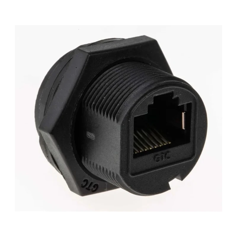 RS PRO Cat5e Shielded RJ45 Connector Female Panel Mount Socket IP67 Waterproof Straight 1 Port RJ45