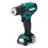 Makita Cordless Drill Driver 12 V, 2Ah Battery, 10 mm Keyless Chuck, 30 Nm Torque, 1700 / 450 rpm DF333DWAE