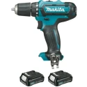 Makita Cordless Drill Driver 12 V, 2Ah Battery, 10 mm Keyless Chuck, 30 Nm Torque, 1700 / 450 rpm DF333DWAE