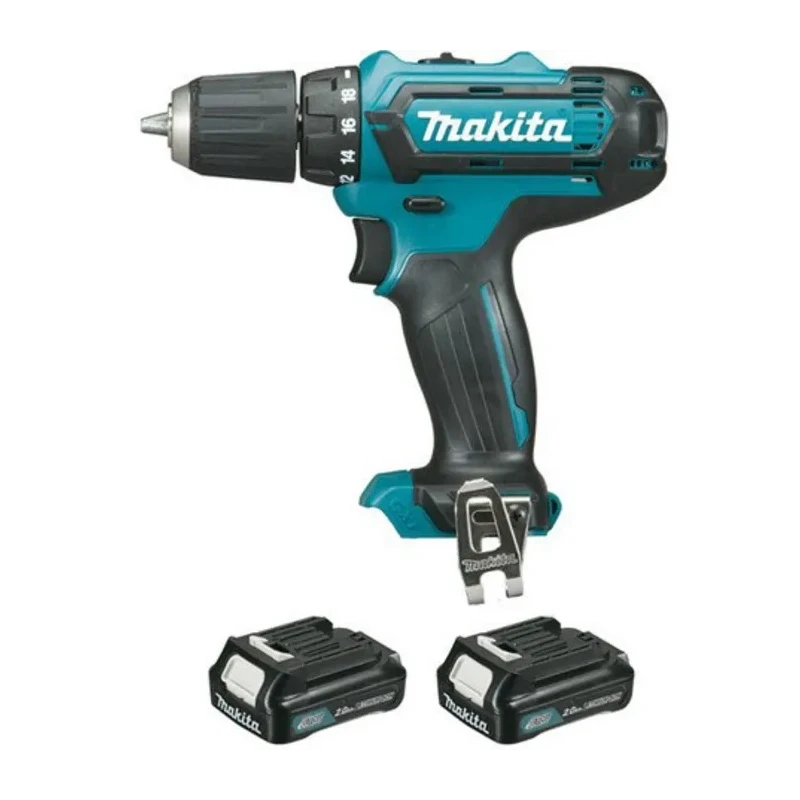 Makita Cordless Drill Driver 12 V, 2Ah Battery, 10 mm Keyless Chuck, 30 Nm Torque, 1700 / 450 rpm DF333DWAE