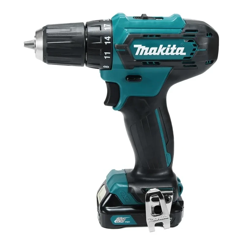 Makita Cordless Drill Driver 12 V, 2Ah Battery, 10 mm Keyless Chuck, 30 Nm Torque, 1700 / 450 rpm DF333DWAE