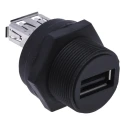 RS PRO Panel Mount Straight Female 2 Port Mini USB 2.0 Connector IP67 1.5A Current 111-6759