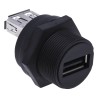 RS PRO Panel Mount Straight Female 2 Port Mini USB 2.0 Connector IP67 1.5A Current 111-6759