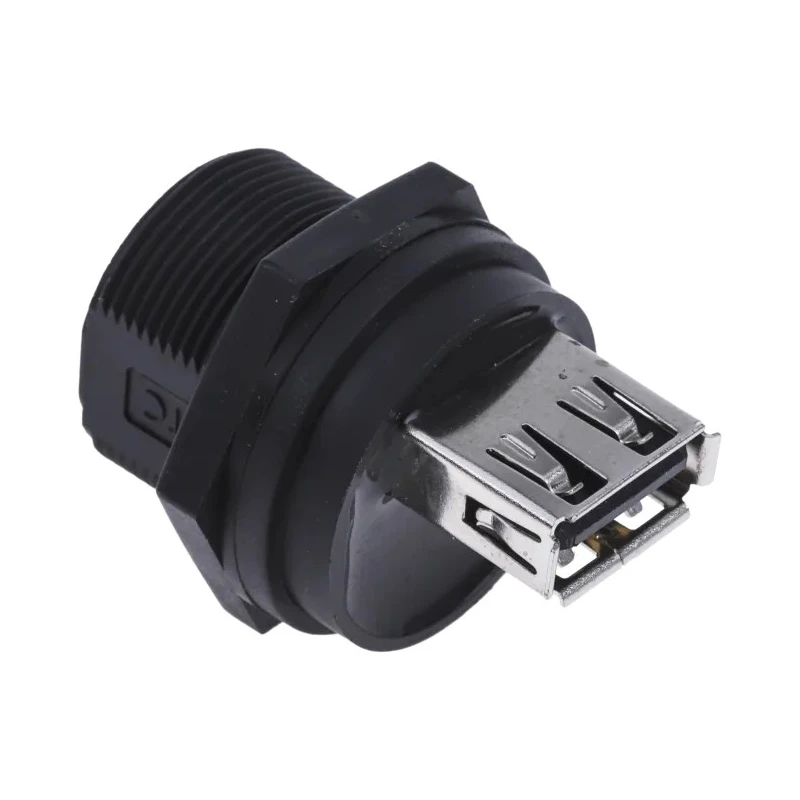 RS PRO Panel Mount Straight Female 2 Port Mini USB 2.0 Connector IP67 1.5A Current 111-6759