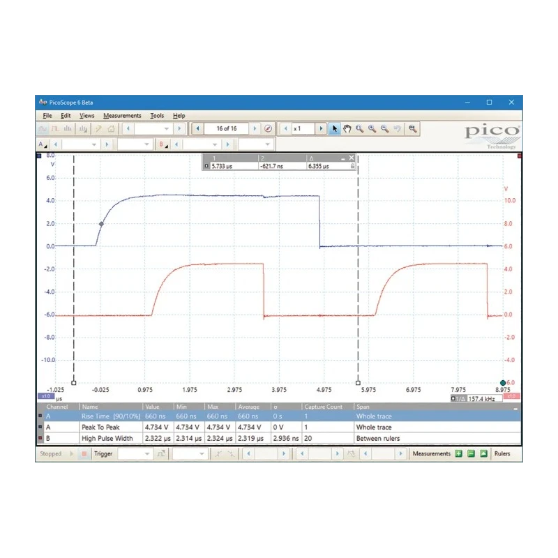 Pico Technology 2-Channel PC Based Oscilloscope 70 MHz Bandwidth USB Powered PicoScope 2207B