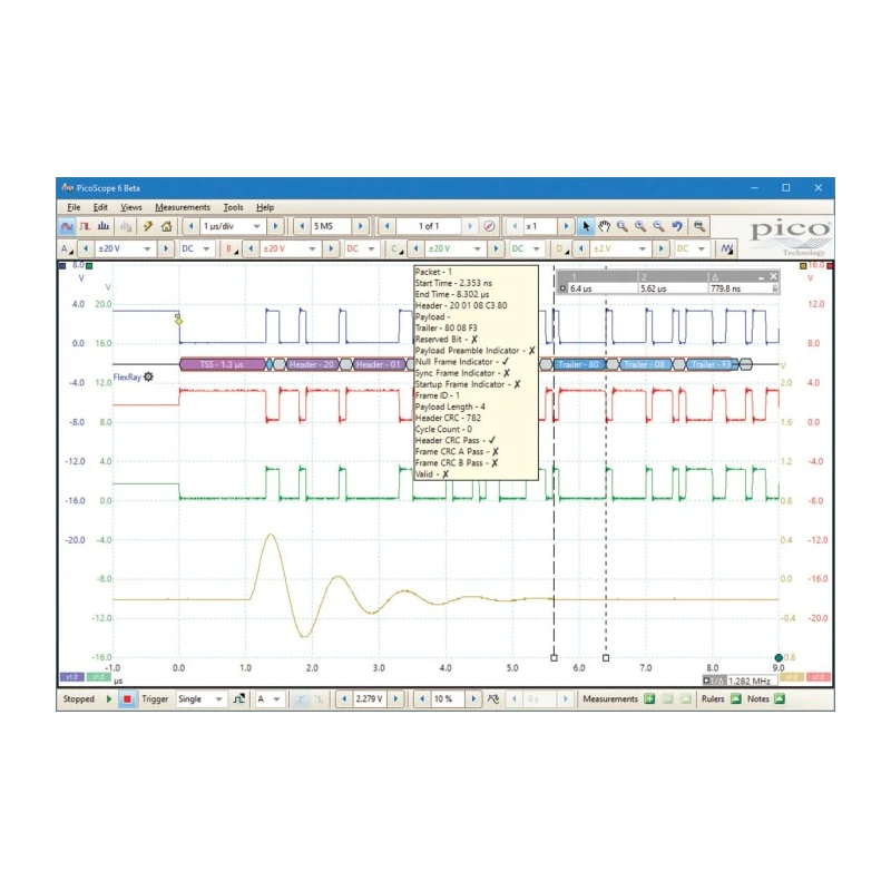 Pico Technology PC Based Oscilloscope 4-Channel, 25 MHz Bandwidth, USB Powered, PicoScope 2405A