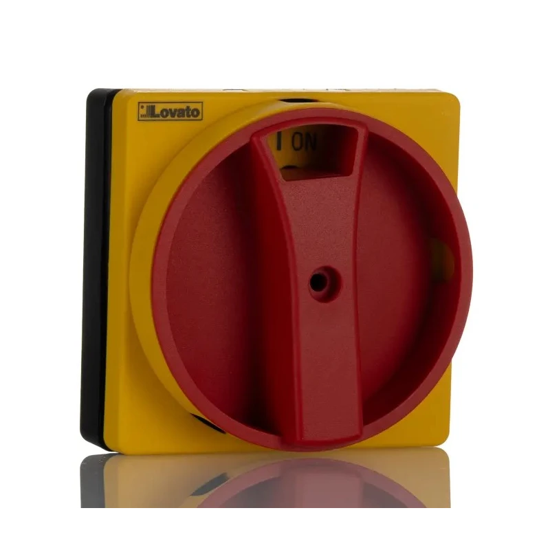 Lovato Electric Yellow, Red Rotary Handle, 65 mm, GA Series GAX61