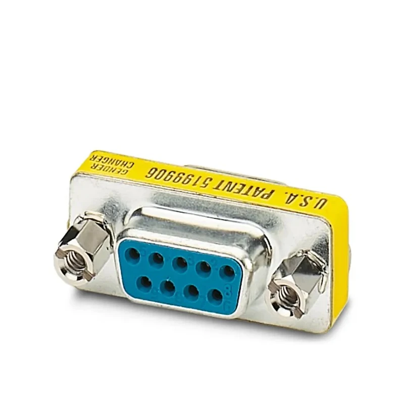 Phoenix Contact Female 9-Way D-Sub to Female 9-Way D-Sub Adapter Chromated Steel Housing Gold Plated Contacts 1688722