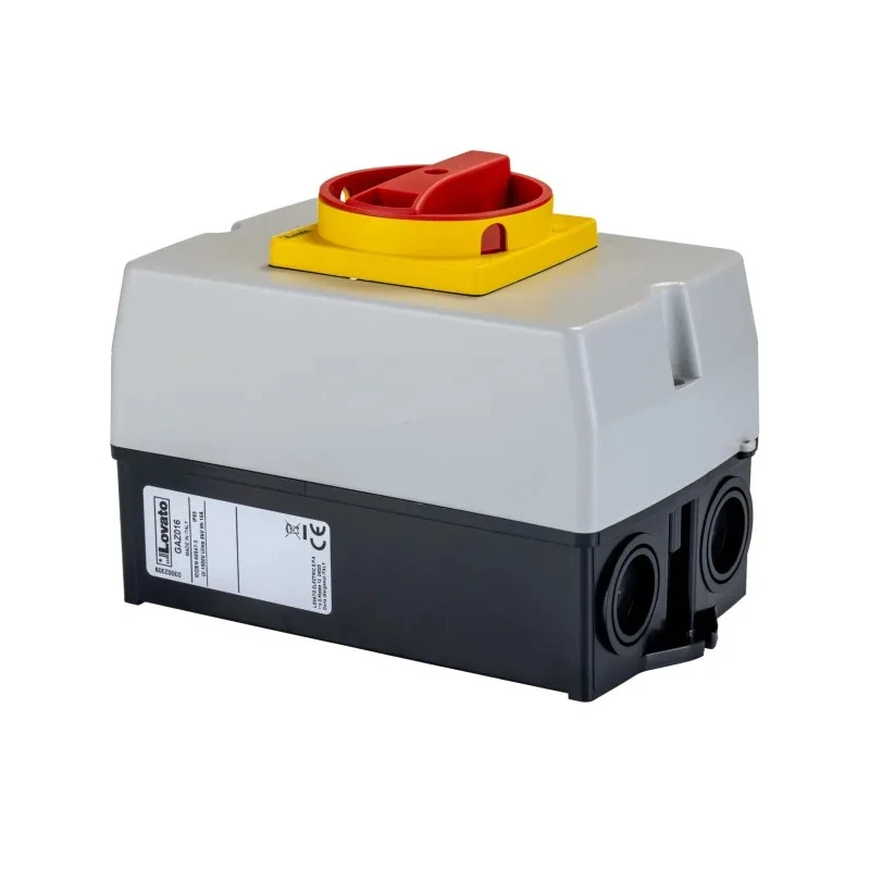 Lovato Electric 3-Pole Panel Isolator Switch IP65, 16A, 7.5 kW 