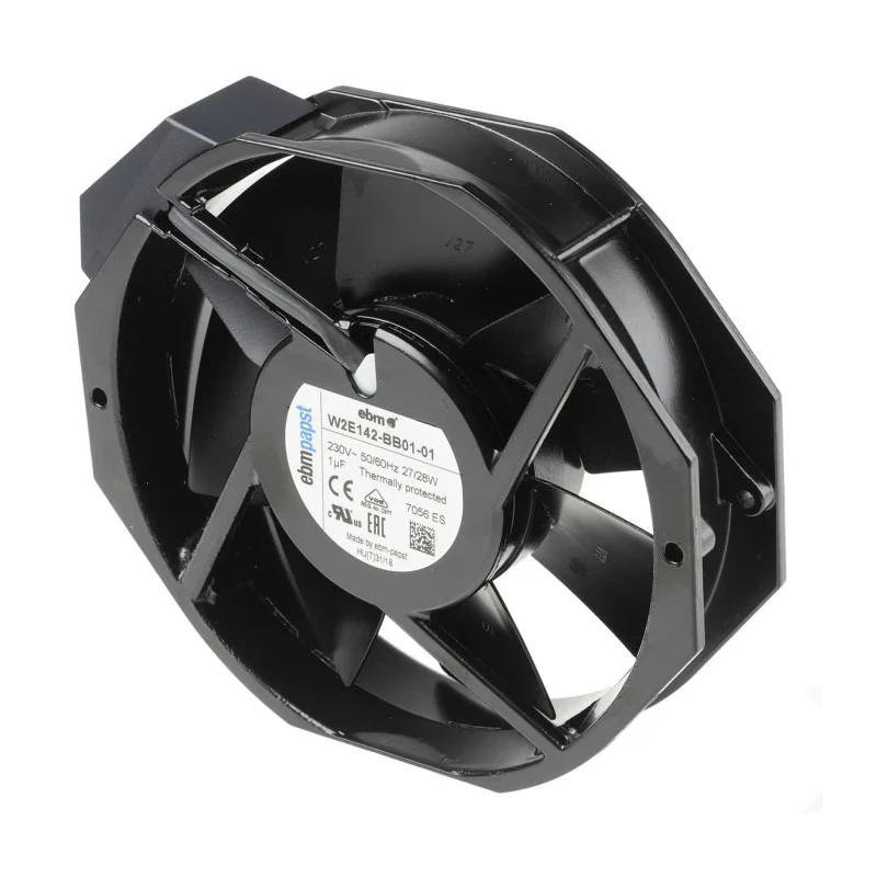 ebm-papst W2E142 Series AC Ball Bearing Axial Fan 230V AC 25W 330 m³/h 120 mA IP22 150x172x38 mm 