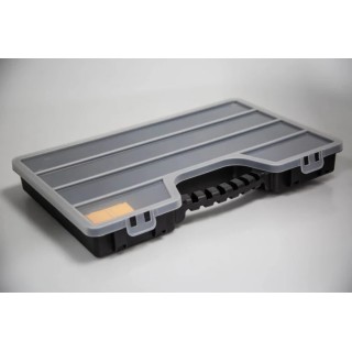 RS PRO Adjustable Compartments 17 Cell Transparent Black Polypropylene Compartment Box 60mm x 510mm x 330mm 435-0191