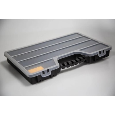 RS PRO Adjustable Compartments 17 Cell Transparent Black Polypropylene Compartment Box 60mm x 510mm x 330mm 435-0191