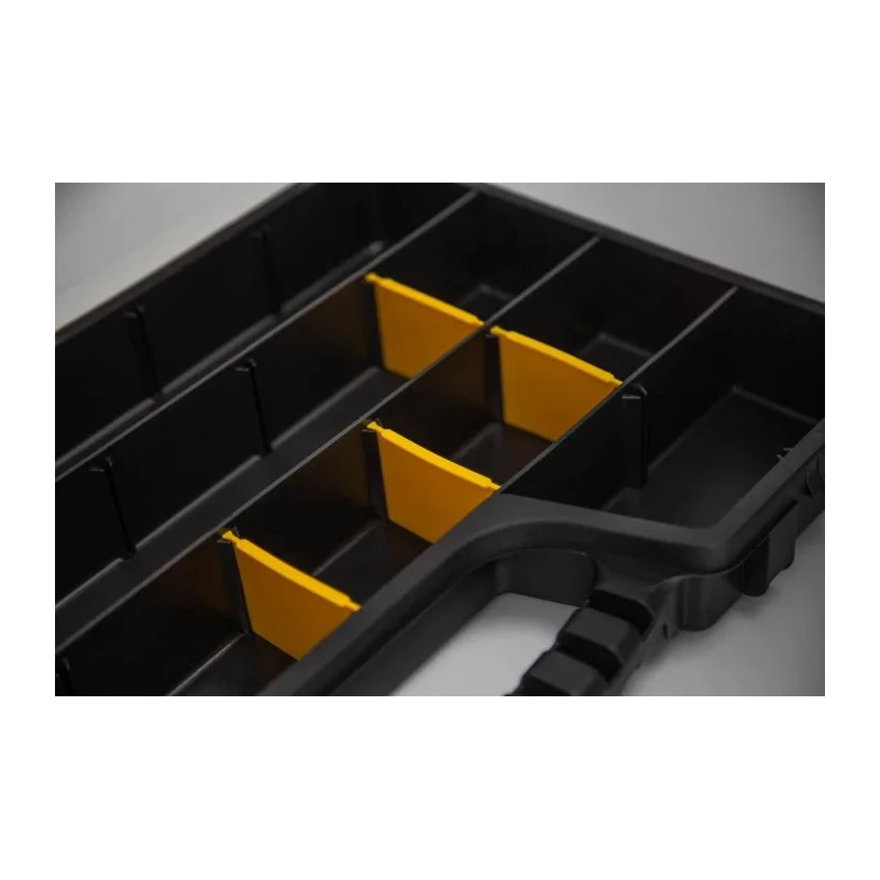 RS PRO Adjustable Compartments 17 Cell Transparent Black Polypropylene Compartment Box 60mm x 510mm x 330mm 435-0191