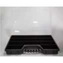 RS PRO Adjustable Compartments 17 Cell Transparent Black Polypropylene Compartment Box 60mm x 510mm x 330mm 435-0191