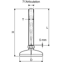 Nu-Tech Engineering M10 50 mm Diameter Stainless Steel Adjustable Foot With 350 kg Static Load Capacity and 3.5 ° A105/003