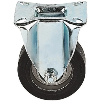 LAG Fixed Castor, 450 kg Load Capacity, 200 mm Rubber Wheel, Galvanised Steel Frame, Ball Bearing Hub 16696