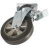 LAG Braked Swivel Castor, 450 kg Load Capacity, 200 mm Rubber Wheel, Galvanised Steel Frame, Ball Bearing Hub 16621 FV