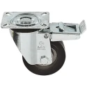 LAG Braked Swivel Castor 220 kg Capacity 125 mm Wheel Diameter Rubber Tyre Galvanised Steel Frame 16636 FR