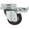 LAG Braked Swivel Castor 220 kg Capacity 125 mm Wheel Diameter Rubber Tyre Galvanised Steel Frame 16636 FR