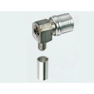 Radiall QMA Series Coaxial Connector Cable Male QMA 50 Ω Right Angle Body Crimp R123172000W