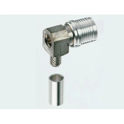 Radiall QMA Series Coaxial Connector Cable Male QMA 50 Ω Right Angle Body Crimp R123172000W