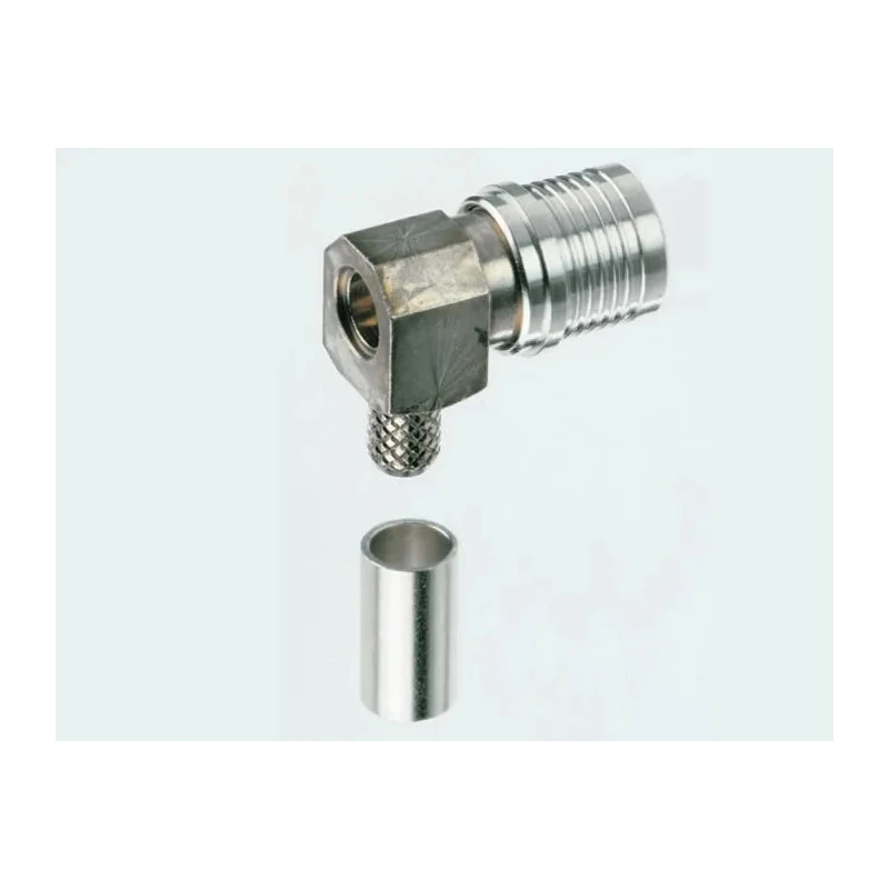 Radiall QMA Series Coaxial Connector Cable Male QMA 50 Ω Right Angle Body Crimp R123172000W