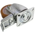 LAG Braked Swivel Castor, 200 kg Load Capacity, 100 mm Polyurethane Wheel, Galvanised Steel Frame, Nylon Hub 19878 FR