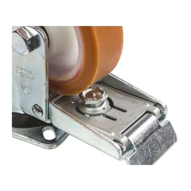 LAG Braked Swivel Castor, 200 kg Load Capacity, 100 mm Polyurethane Wheel, Galvanised Steel Frame, Nylon Hub 19878 FR