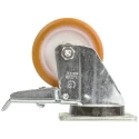 LAG Braked Swivel Castor, 200 kg Load Capacity, 100 mm Polyurethane Wheel, Galvanised Steel Frame, Nylon Hub 19878 FR