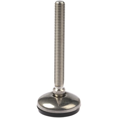 Nu-Tech Engineering Stainless Steel Adjustable Foot M12 Thread, 50 mm Base Diameter, 350 kg Static Load Capacity A105/006