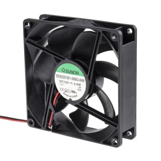 Sunon EE Series MagLev DC Axial Fan 12V DC 2W 87.5 m³/h Airflow 165 mA Max Ball Bearing IP0 92x92x25 mm EE92251B1-000U-A99
