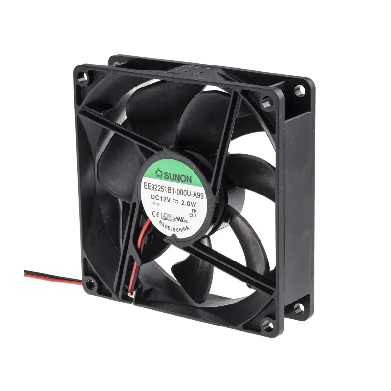 Sunon EE Series MagLev DC Axial Fan 12V DC 2W 87.5 m³/h Airflow 165 mA Max Ball Bearing IP0 92x92x25 mm EE92251B1-000U-A99
