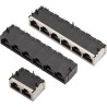 MH Connectors MH3012 Series RJ45 Connector Female PCB Cat5e Shielded Right Angle 8 Port 8 Way 3012S-08(4.57)