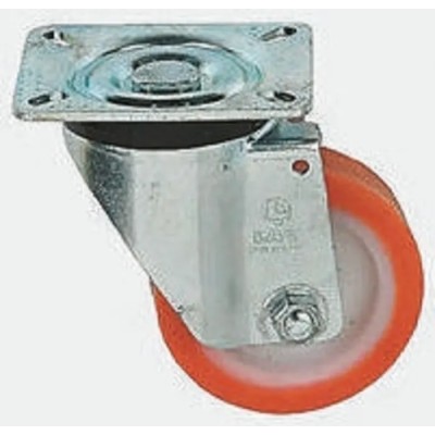 LAG Swivel Castor 600 kg Capacity, 200 mm Polyurethane Wheel, Galvanised Steel Frame, Roller Bearing 19896
