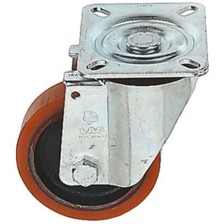 LAG Heavy Duty Swivel Castor with Polyurethane 150 mm Wheel Diameter, 700 kg Load Capacity, Galvanised Steel Frame 23867