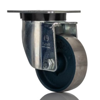 LAG Heavy Duty Swivel Castor with 450 kg Load Capacity, 100 mm Cast Iron Wheel, Galvanised Steel Frame 1070