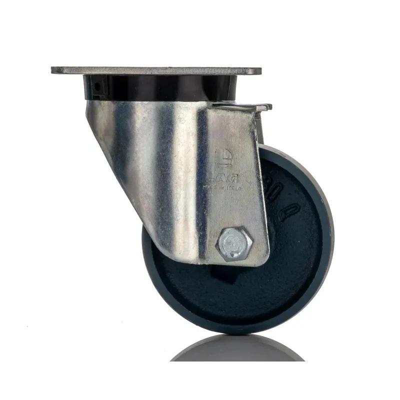 LAG Heavy Duty Swivel Castor with 450 kg Load Capacity, 100 mm Cast Iron Wheel, Galvanised Steel Frame 1070